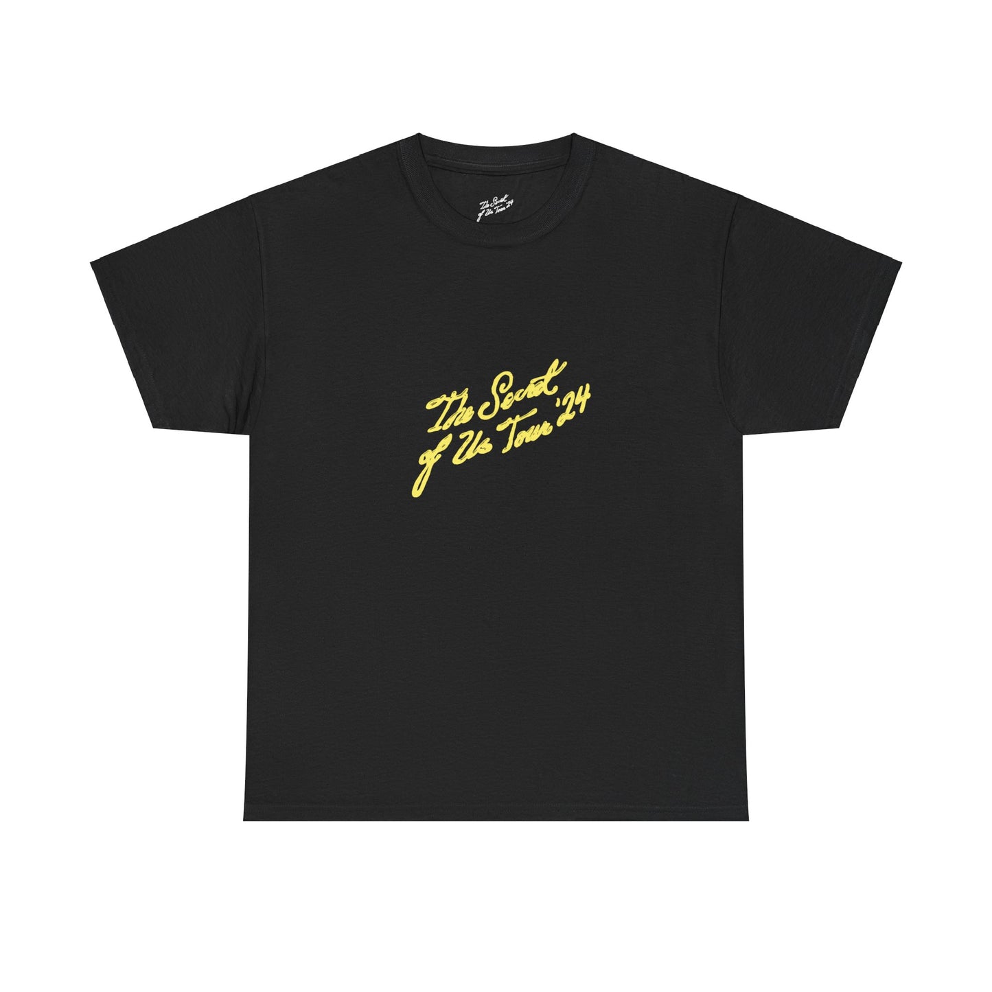 GRACIE ABRAMS TOUR MERCH - SECRET OF US YELLOW TOUR DATES BLACK TEE