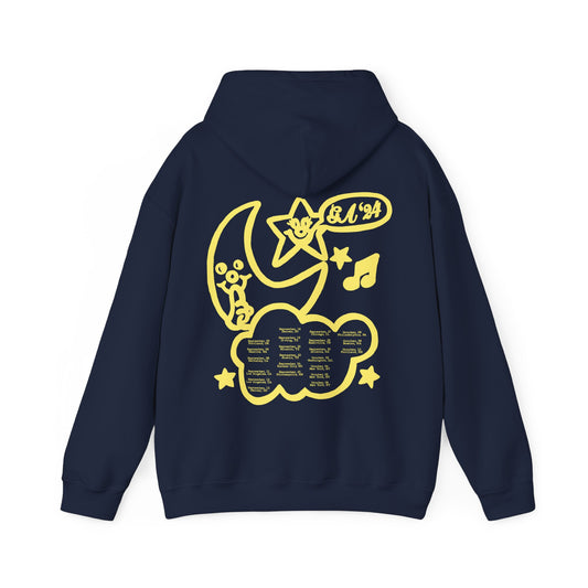 GRACIE ABRAMS TOUR MERCH - SECRET OF US YELLOW TOUR DATES NAVY HOODIE