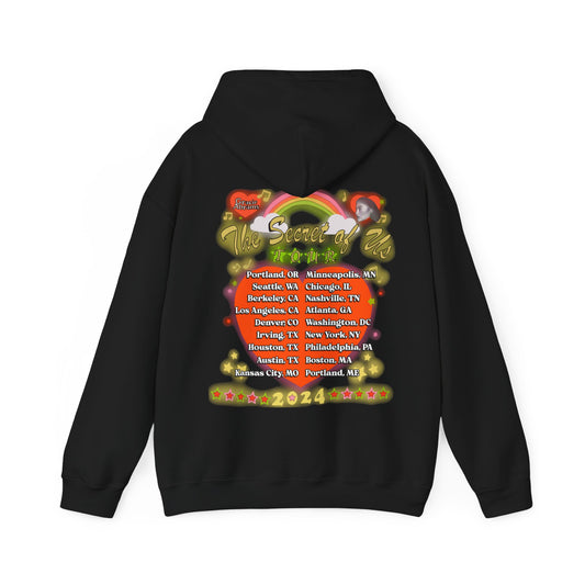 GRACIE ABRAMS TOUR MERCH - SECRET OF US RAINBOW TOUR DATES BLACK HOODIE